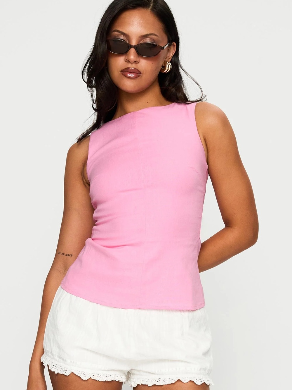 Princess Polly Pink One-Shoulder Tank Top